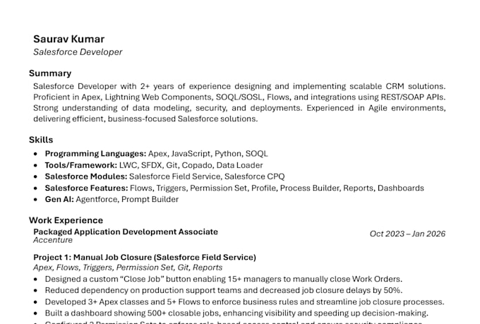 develop salesforce apex, lwc, cpq and fsl solutions